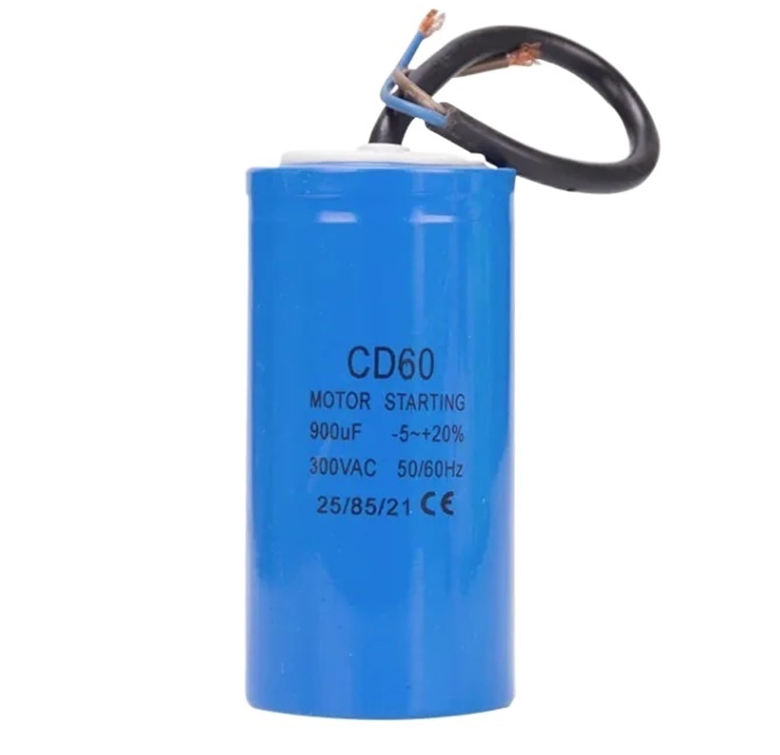 Condensador de arranque CD60 de 900 UF y 300 V CA for compresor de aire de motor de servicio pesado (dos cables)