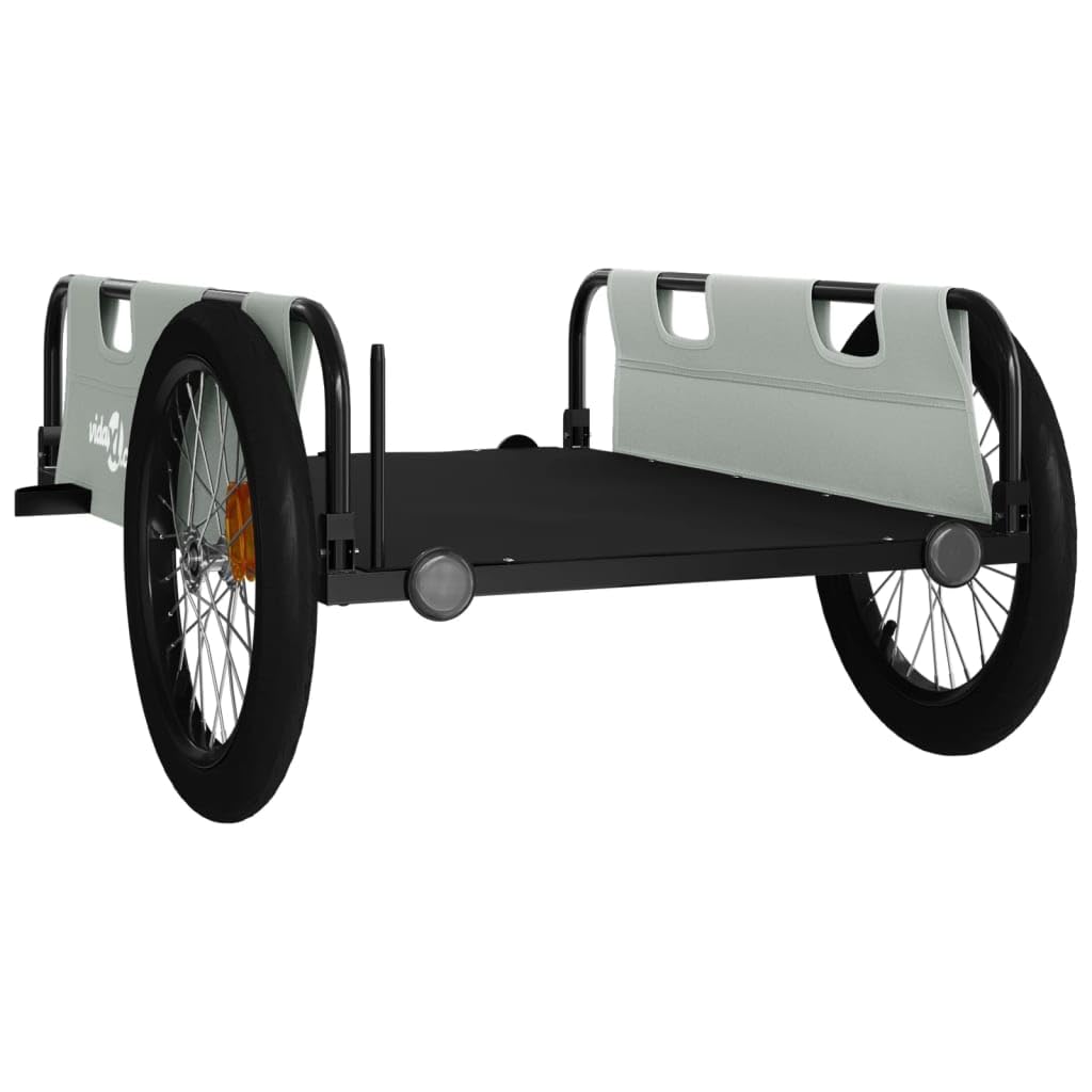 vidaXL Remolque para Bicicletas Tela Oxford y Hierro Gris y Negro
