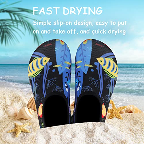 Image of ANLUKE Kids Boys Girls Water Shoes Barefoot Aqua Socks Fast Dry Beach Swim Outdoor Sports Shoes for Toddler Yellowfish 28 /29