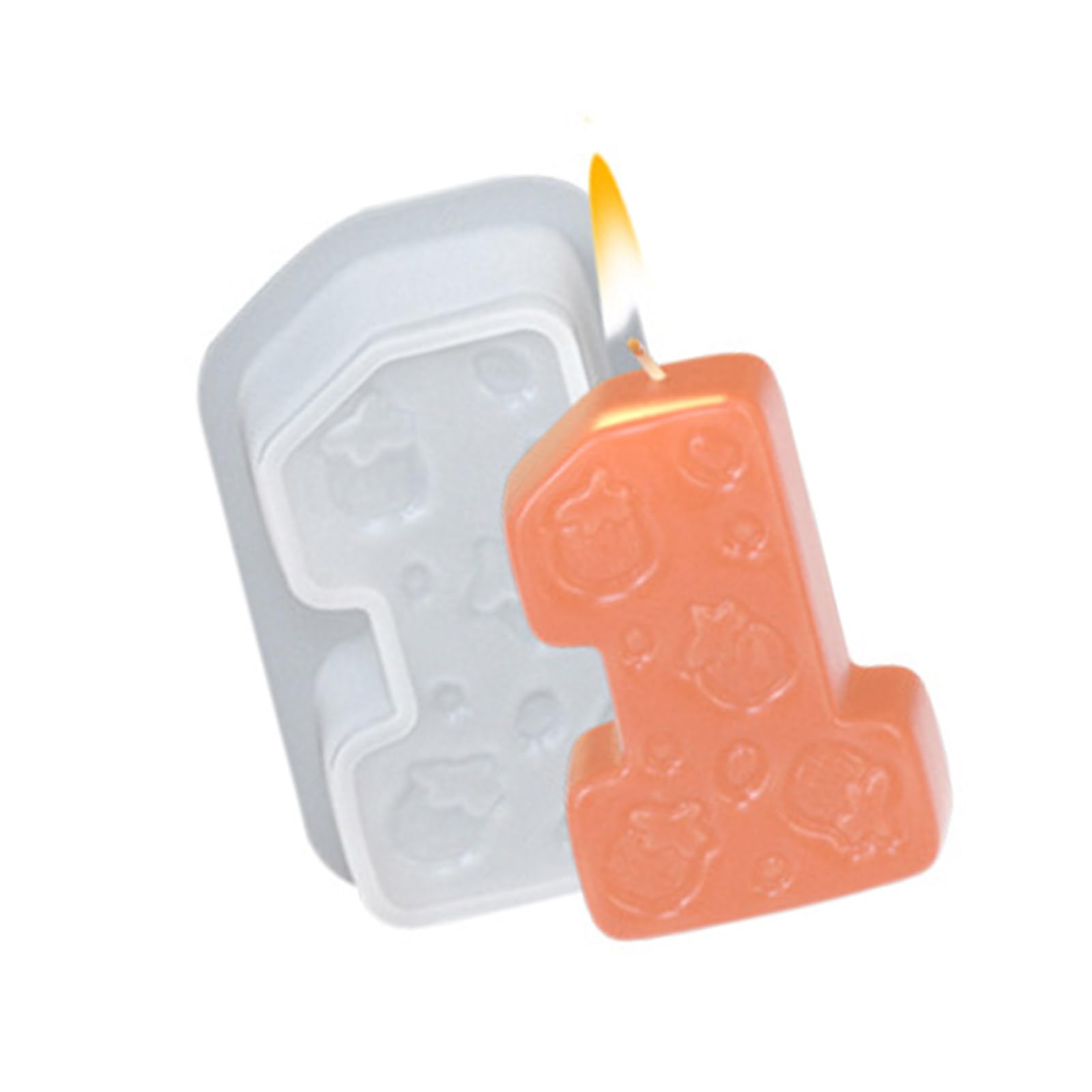 Nucelit Strawberry Number Silicone Mold Food Safe for Candless, Soap, Chocolate & Epoxy Resin Craft Fruit Shaped Jelly Molds Fondant Molds