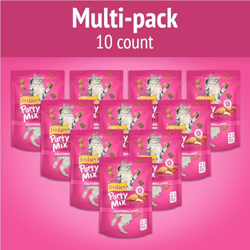 Friskies Purina Party Mix California Crunch Cat Treats, (10) 2.1 oz Pouch - image 2