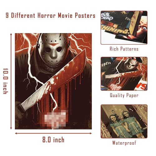 Eartim SA-E00479 9Pcs Horror Classic Movie Characters Poster Set thumb #1