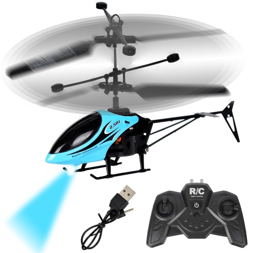 Remote Control Helicopter Kids, RC Helicopters with LED, Helicopters for Boys One Key Take Off Landing, Aircraft Flying Toy