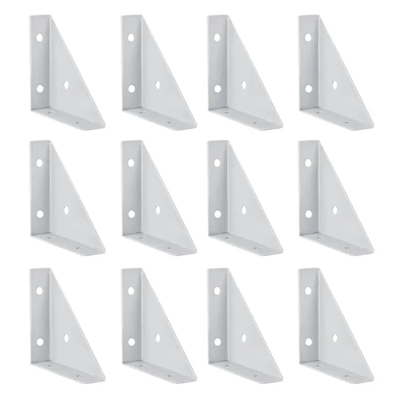 Shelf Bracket 12pcs Right-Angled Triangle Corner Code Fixed Bracket Repair, Used for Cabinet and Bed Support and Reinforcement(Grey-12PCS)