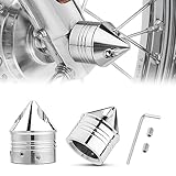 PBYMT Chrome Front Axle Nut Cover Cap CNC Aluminum Compatible for Harley Davidson Softail Road King Street Electra Glide Fat Boy Iron 883 2002-2020
