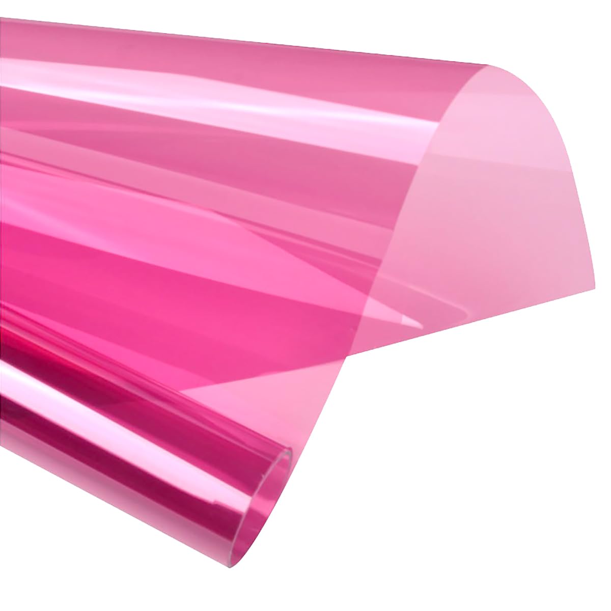 Ayuduots Colorful Transparent Decorative Glass Film, Window Tint Heat Insulation Glass Film for Home Office - Pink, 17.71"x39.37"
