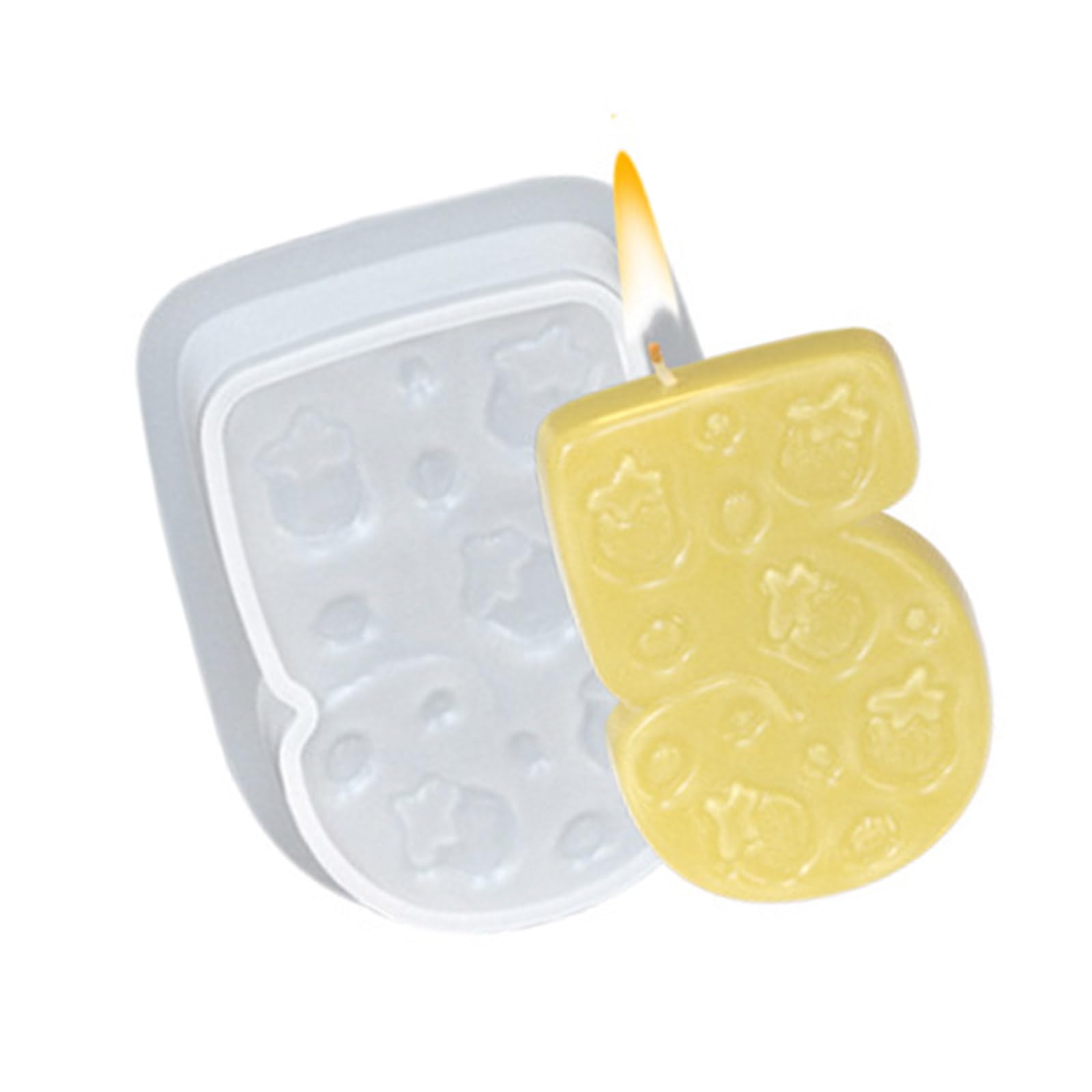 Jazuaiao Strawberry Number Silicone Mold Food Safe Silicone Easy Demold for Soap Fondant Chocolate Baking Food Grade Baking Molds
