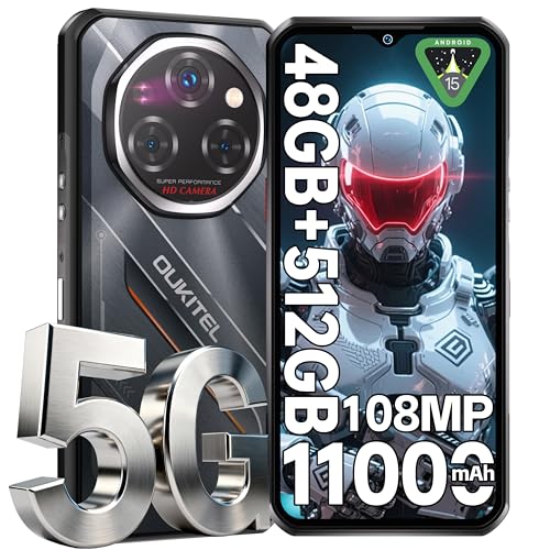 [5G ^tlXX}z Android 15] OUKITEL WP62 48GB RAM+512GB ROM 2TBg\ SIMt[ X}z { 11000mAheʃobe[ 6.6C` FHD+  hhoϏՌ 108MP+32M