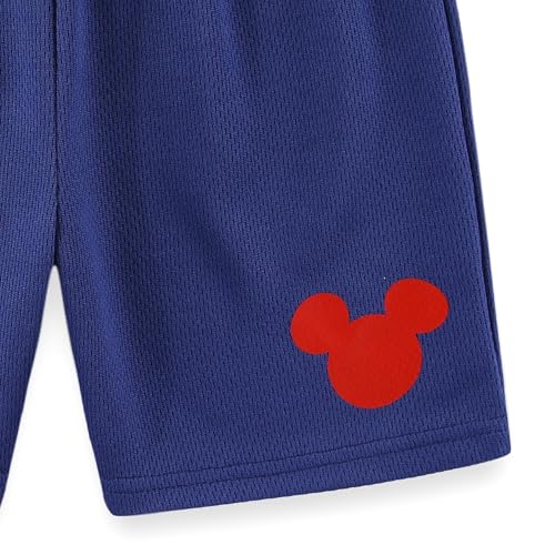 Image of Disney Mickey Mouse Boys Short Sleeve T-Shirt and Active Mesh Shorts Set for Toddler and Big Kids