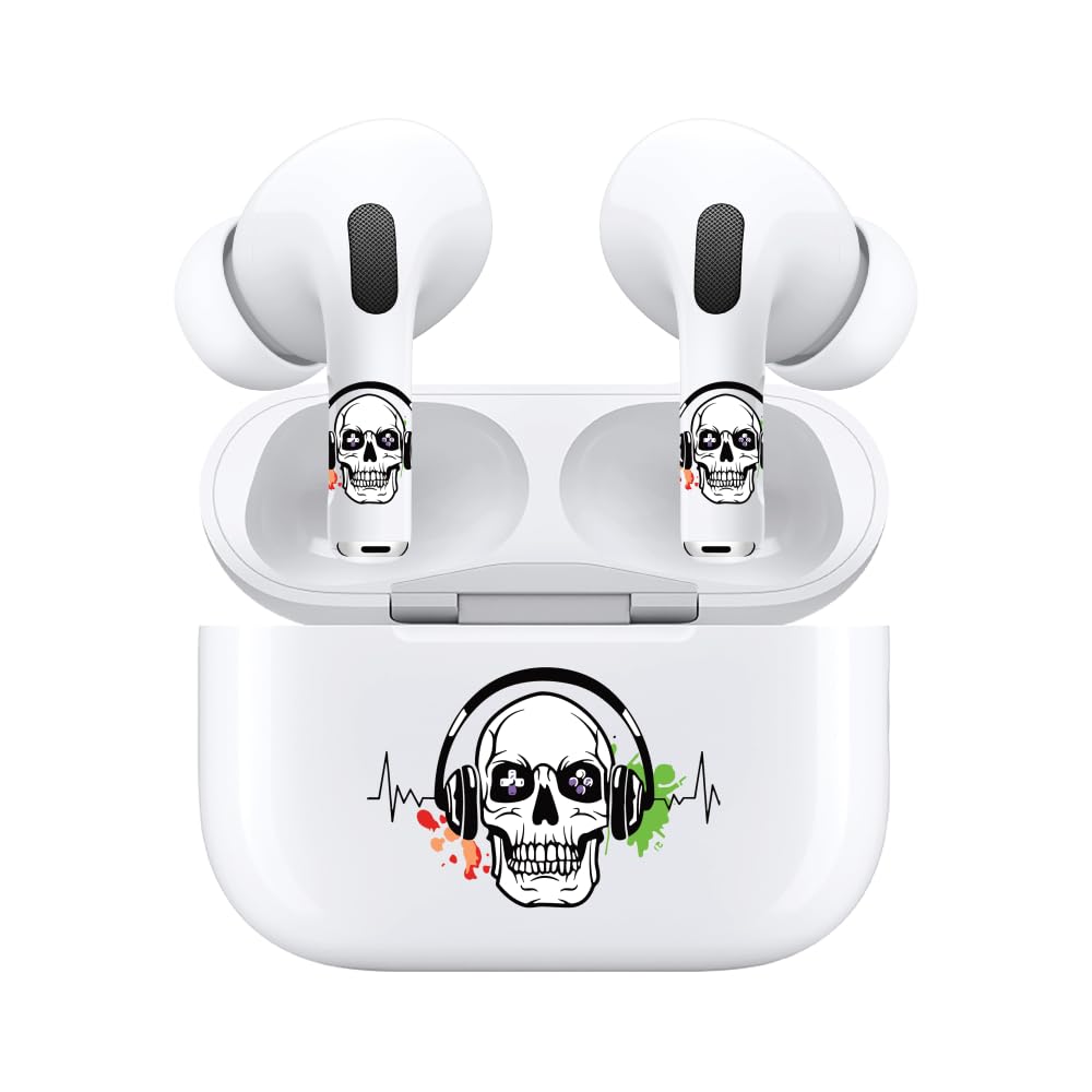 AirPods4 ANC オリジナルシール Amazon.com: AirSkins Cool Skeleton Stickers for AirPods 4