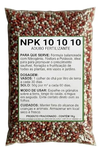 Adubo Fertilizante NPK 10 10 10-1kg - Para Flores, Frutas, Jardin...