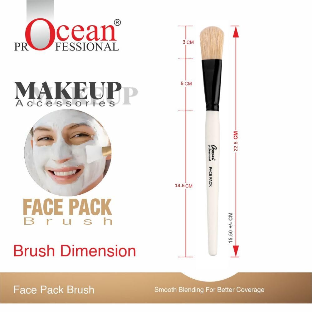 Ocean Professional Face Pack Brush – Soft Natural Bristles for Smooth and Even Application of Face Masks – Gentle Skincare Tool for Cream, Clay, Gel, and Peel-Off Masks