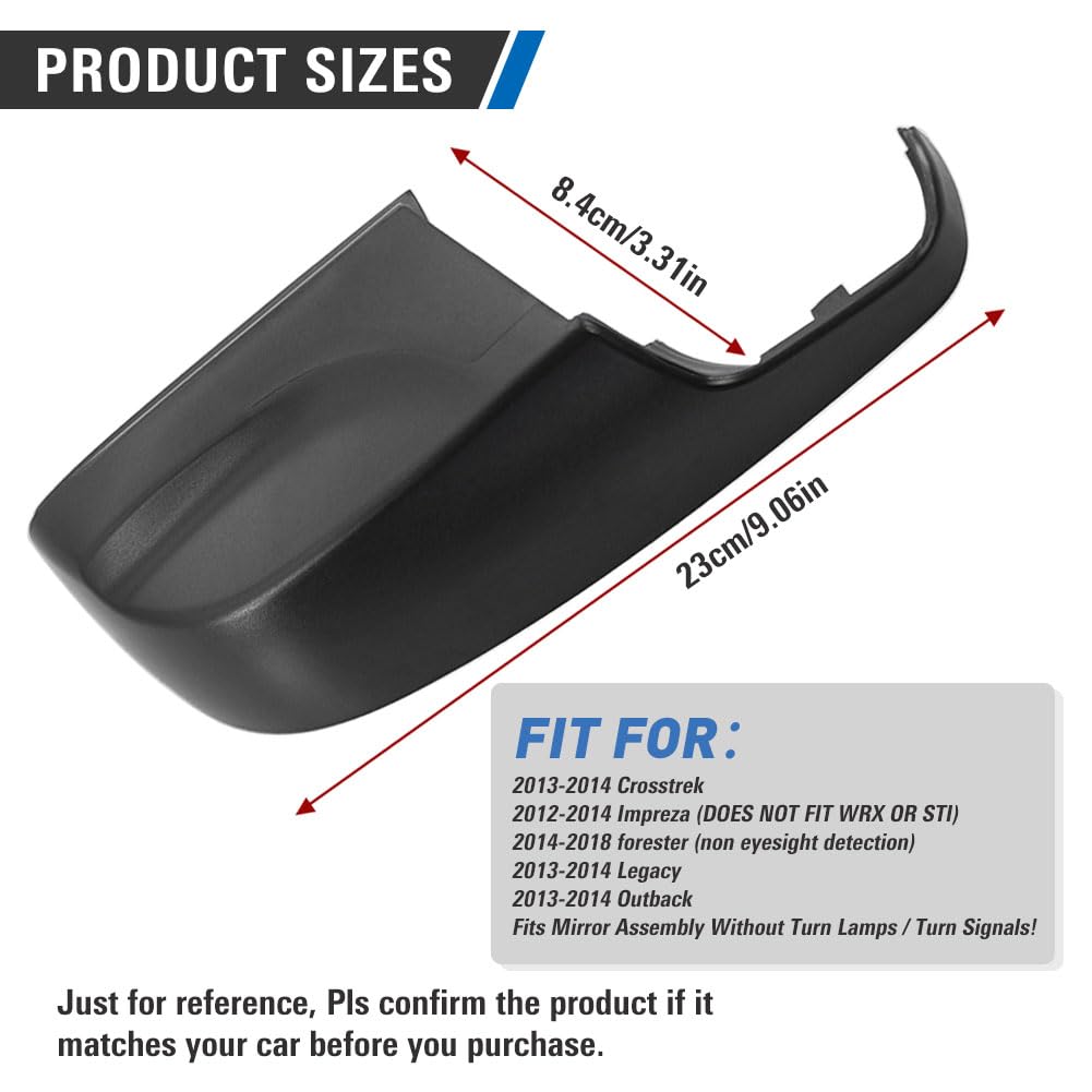 JESYMBX Rearview Side Mirror Lower Bottom Cap Cover For Subaru Impreza Forester 2012-2018 91054AJ221 Left