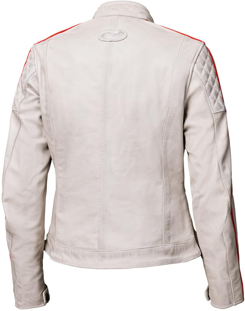 Held Brixham Motorrad Lederjacke, weiß/rot/schwarz, 54
