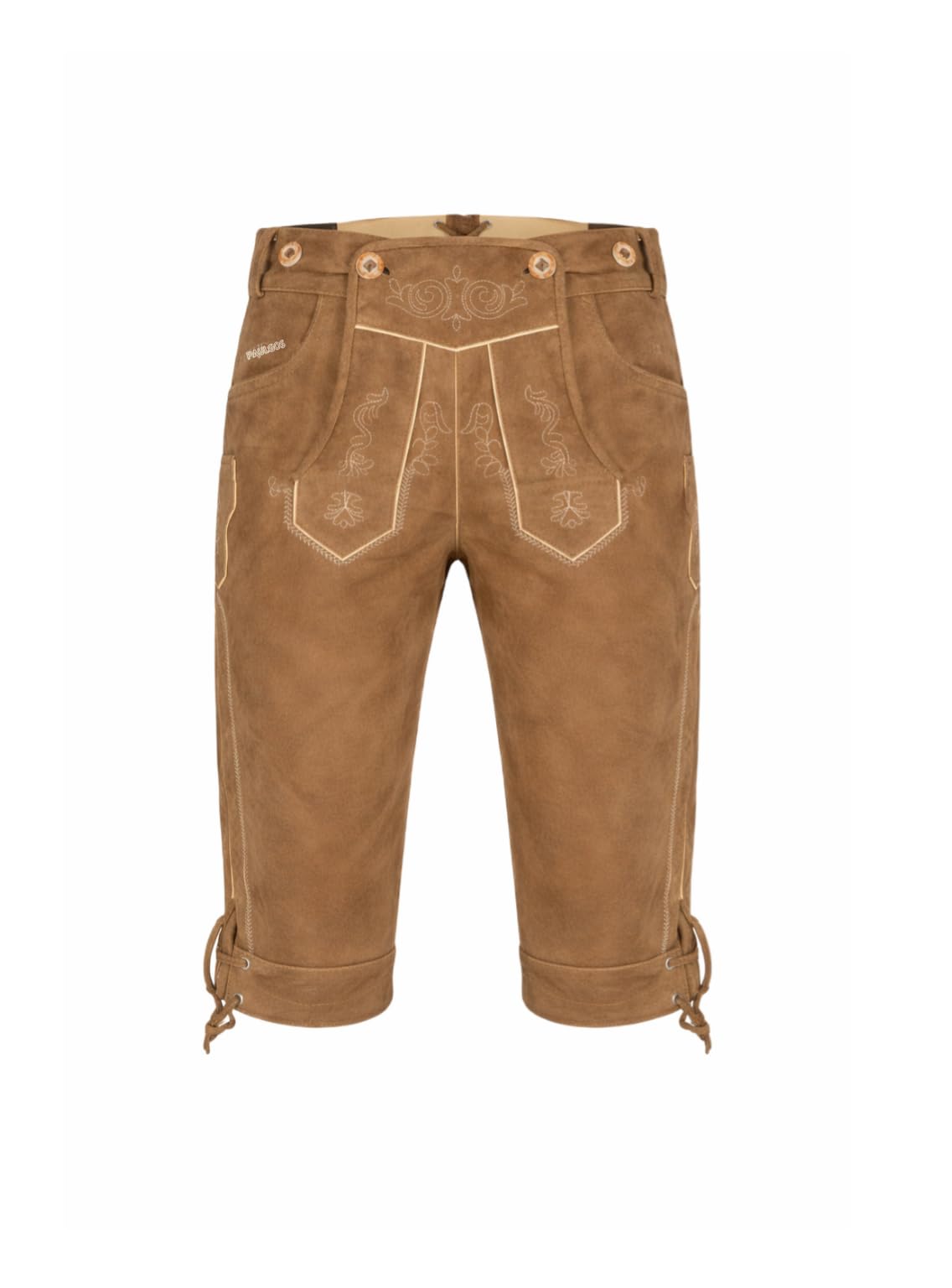 PAULGOS Herren Trachten Lederhose + Träger, Echtes Leder, Kniebund Übergröße in 4 Farben Gr. 44-72 50 Hellb