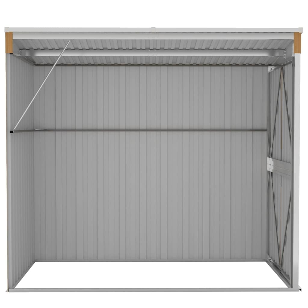 Gerätehaus Gartenschuppen Gartenhaus Garten Schuppen Anbauschuppen Metallgerätehaus Geräteschuppen Wetterfesterfür Fahrrad & Gartengeräte Braun 118x194x178 cm Verzinkter Stahl