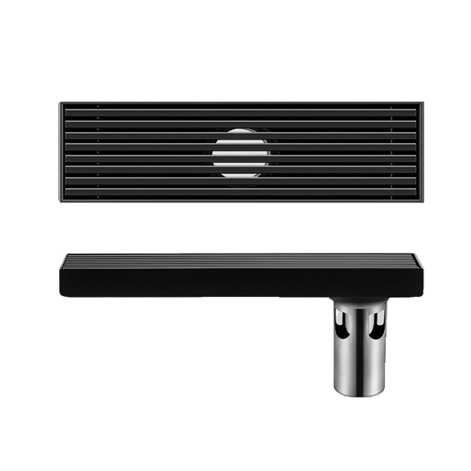 NJDQFA Rectangular Shower Floor Drain,Floor Drain with Grate Drain Cover,Linear Shower Drain Stainless Steel,Side drainage,8 * 50cm