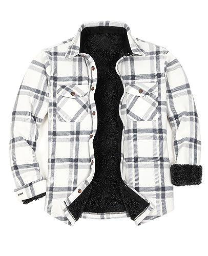 ZENTHACE Herren Sherpa Fleece gefüttert Flanell Jacke Jacke im...