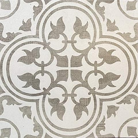 Squarefeet Depot 12x12 Flora Gray White Encaustic Ceramic Tile Cover