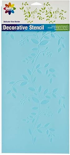 Delta Creative Stencil Magic - Plantilla decorativa, 8.25 x 18 pulgadas, delicado borde de vid