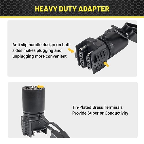 Oyviny 7 to 4 & 5 Pin Trailer Adapter, 2-in-1 Design