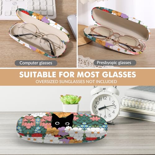 Image of Glasses Case Hard Shell,Portable Protective Eyeglasses Case, Eyeglass Holder Box with Cleaning Cloth,for Women Men