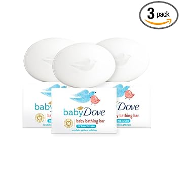 Baby Dove Rich Moisture Bathing Bar, Gently Cleanse and Nourishes Skin, 75g (Pack of 3) - image, photos