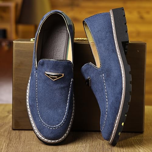 Image of Coramtty Men's Dress Loafers Classic Comfort Vintage Suede Slip On Business Work Driving Walking Casual Shoes