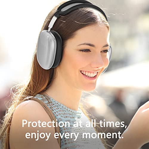 Image of MINDRESY Silicone Case Cover for AirPods Max Headphones, Clear Soft TPU Ear Cups Cover /Ear Pad Case Cover /Headband Cover, Compatible with Apple AirPods Max (2024 /2020), USB-C, Black | Clear Soft TPU Ear Cups Cover /Ear Pad Case Cover /Headband Cover for AirPods Max,Transparent Accessories for Apple AirPods Max