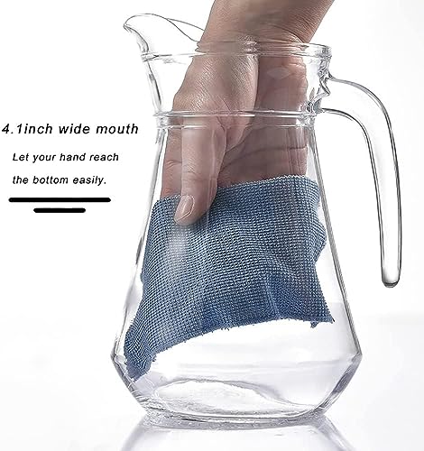 Image of Premium Water and Juice Glasses and Jug Set Combo [6 Piece Glass 350ML & 1 Piece Jug 1.2 Liter] Transparent Pitcher Set for Dining Table, Home & Restaurant,Party (MTS - 12)