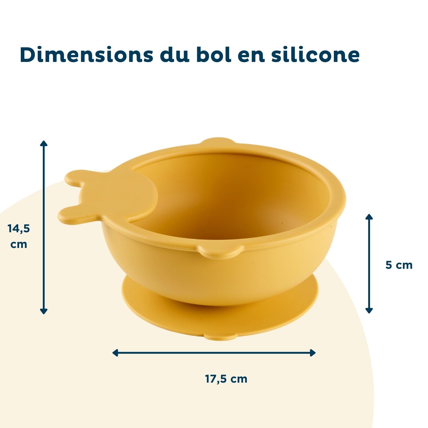 THERMOBABY - Pack Repas Bébé En Silicone – Assiette Avec Ventouse, Bol Avec Ventouse, Bavoir, Cuillères – Set Complet Et Pratique Pour Les Premiers Repas De Bébé - Jaune Miel