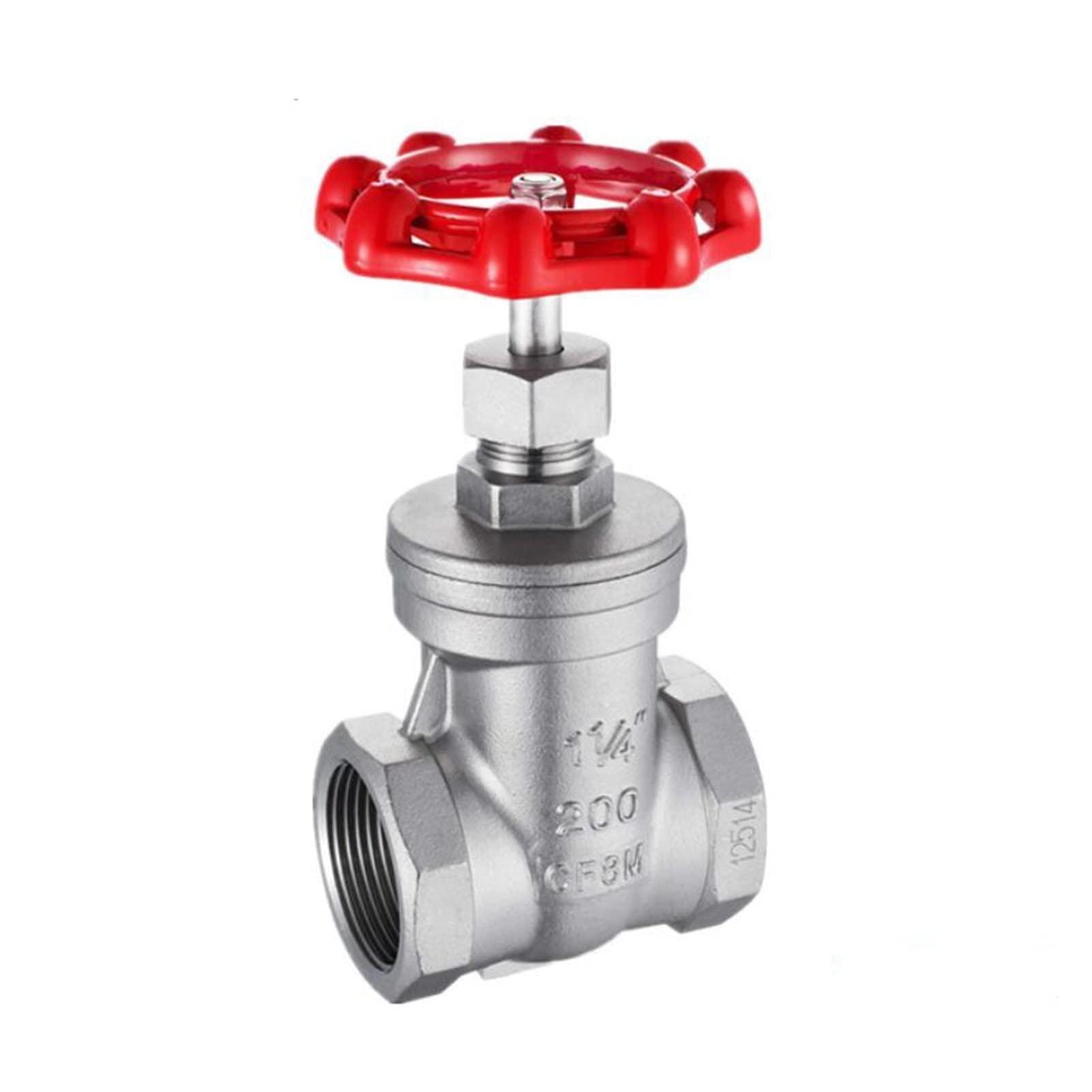 Valve DN15 DN20 DN25 DN32 Female Thread 304 Stainless Steel Gate Valve Rotary Water Sluice Valve for Water Oil Gas Steam(G3l4 DN20)
