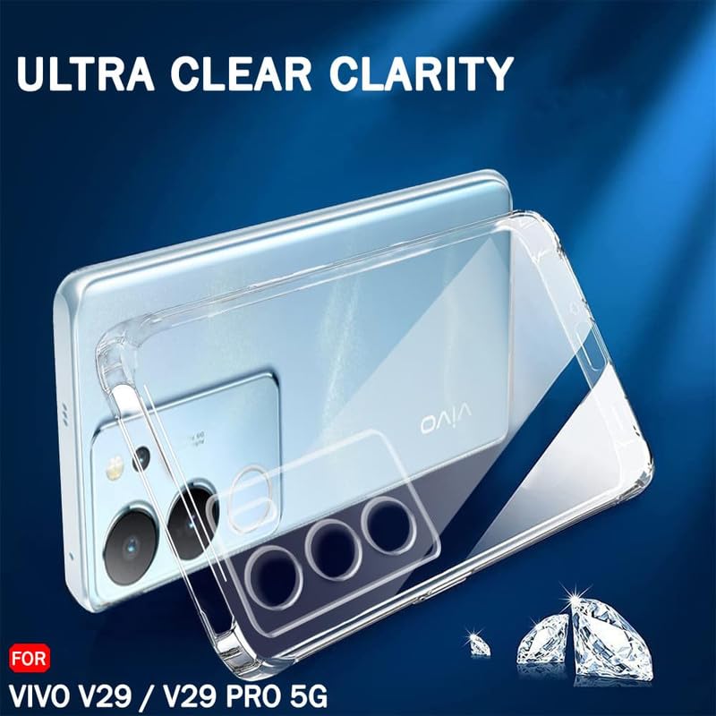 Image of Case Creation Brand - Mobile Cover for Vivo V29 Pro (Soft & Flexible Back Case), Transparent