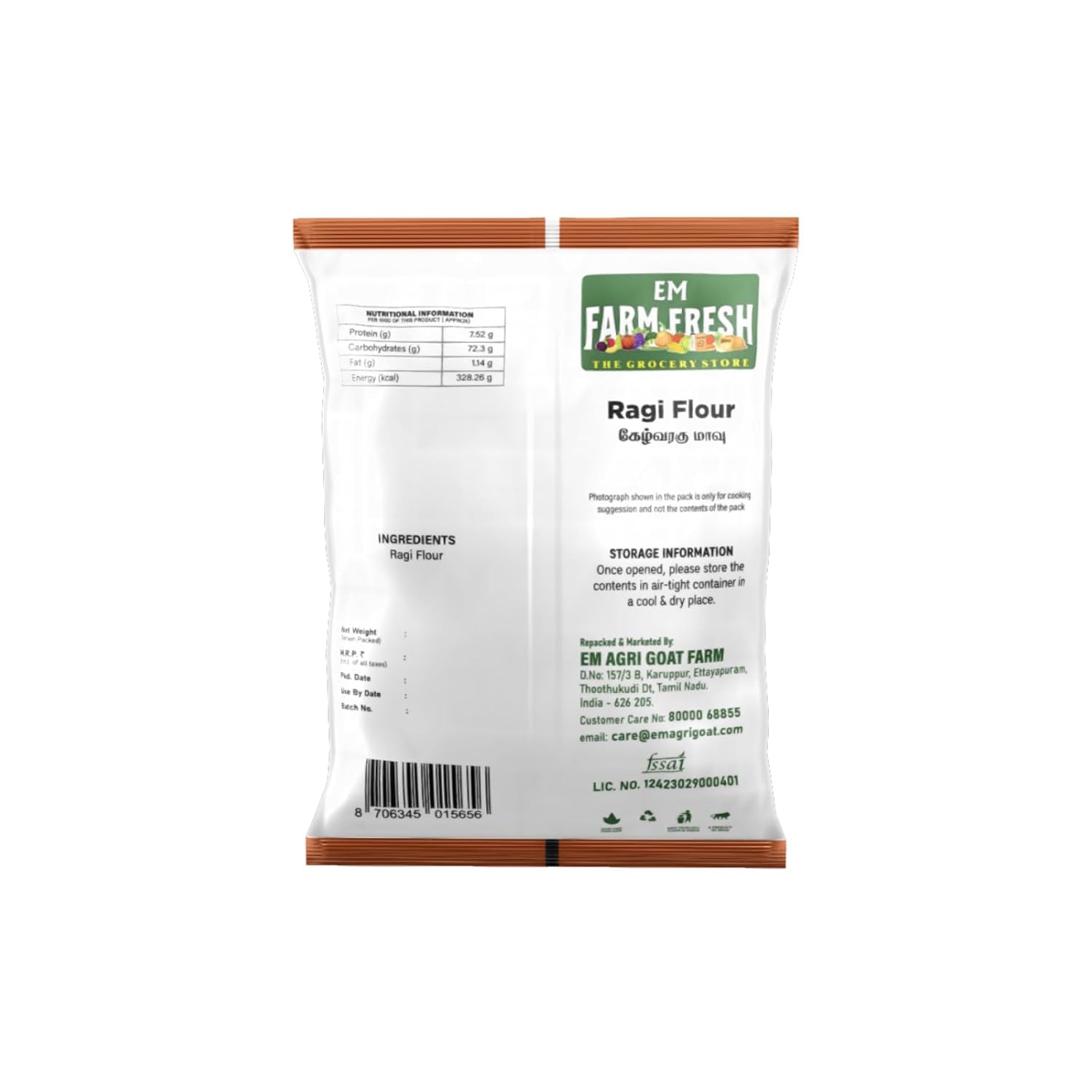 EM AGRIGOAT FARM Ragi Flour | Gluten-Free ragi Flour For Digestive Health,Diabetes Control & Weight Management - Rich In Protein,Fiber,And Antioxidants 500gm (Pack of 4) 2