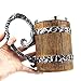 SUPERHUA Barril de imitación de Madera Tazas de Cerveza de Acero Inoxidable Estilo Vikingo Taza de Cerveza de Madera Jarra Vasos