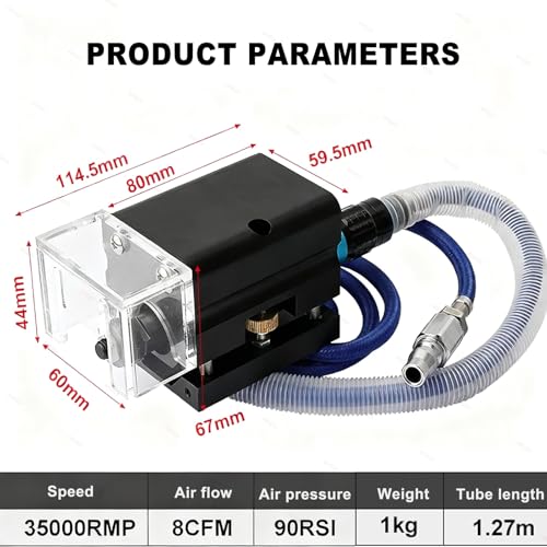 Rectificadora neumática de ranura de 30.000 rpm con manguera de aire de 4 pies y rueda de corte de 50 mm para carpintería de metal de precisión
