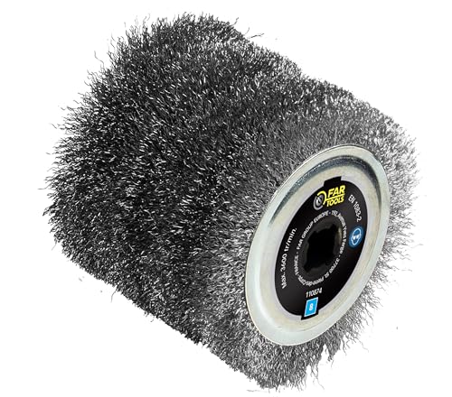 Fartools 110874 Brosse fil métallique Ø120mm - L 100mm compatible avec Rénovateur REX120, REX200 et REX-H200 pour décaper fortement Noir