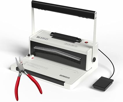 Coil Binding Machine with Electric Coil Inserter and Foot Pedal | 20 Sheet Punch Capacity | Bind up to 440 Sheets | 46 Fully Disengageable Dies | 41 Pitch |