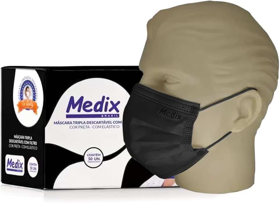 MASCARA TRIPLA C/ ELASTICO MEDIX C/50UN