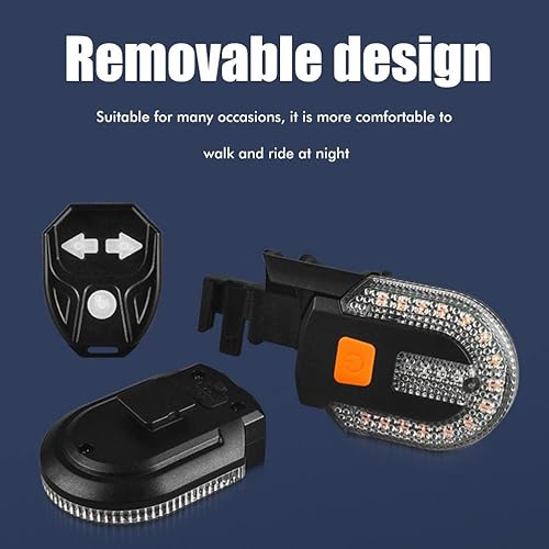Miniatura 7 de LED Bicycle Rear Light, Bike Turn Signals with Wireless Remote Control, USB Charging, Waterproof Bicycle Rear Light, Turn Signal Indicators for Safe