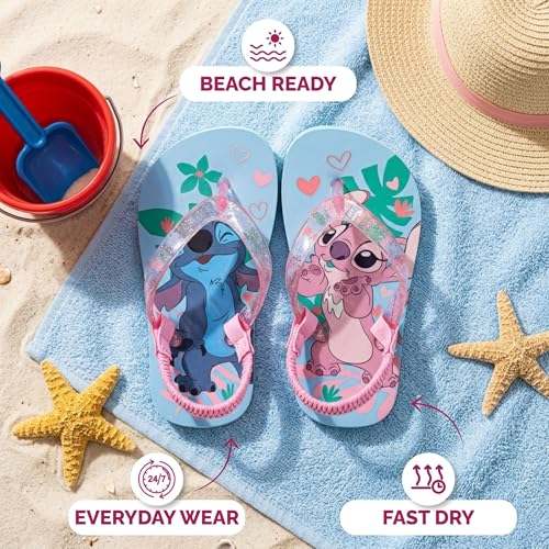 Image of Disney Girls Boys Character Flip Flops Sandals Kids Water Shoes - Minnie Mickey Moana Toy Story Frozen Cars Encanto Princess Thong Beach Slides Slip On Quick Dry (Toddler-Little Kid)