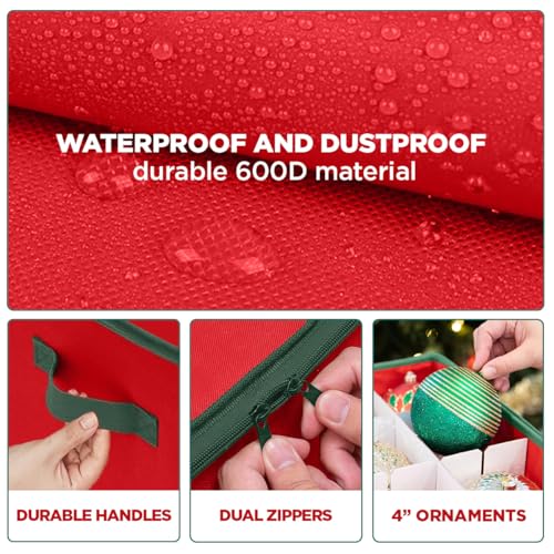 image for HOLDN’ STORAGE Christmas Ornament Storage Container with Dividers -B