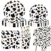 Cow Print Birthday Party Supplies, Cow Party Tableware Complete Pack 102PCS Serves 20 Including Black Brown Cow Print Party Plates,Cups, Napkins ,Straws ,2PCS Tablecloth for Cow Birthday Baby Shower Decorations