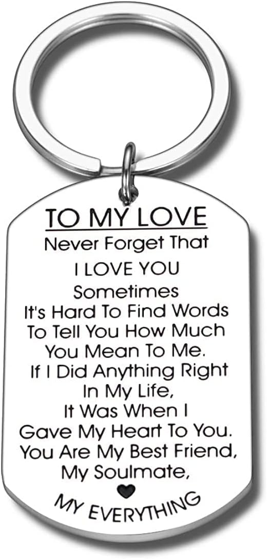 PETSAVIOURStainless Steel Keychain Gift For Husband Wife Anniversary | Valentines Day | Birthday Boyfriend Girlfriend | Soulmate | Lover | Best Friend | Silver