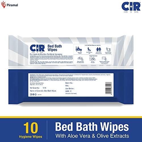 Image of CIR Soft Body Cleansing Wet Bed Bath Wipes for Adults | Body Sponging | Extra Large, 10 Wipes /Pack (Pack of 7), 70 Wipes, White, One Size