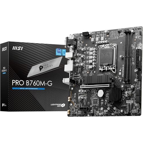 MSI PRO B760M-G }U[{[hAMicro-ATX - Intel 14A13A12RAvZbT[ALGA 1700 - DDR5[u[Xg 6400+MHz/OCAPCIe 4.0 x16XbgAM.2 Gen4XbgA