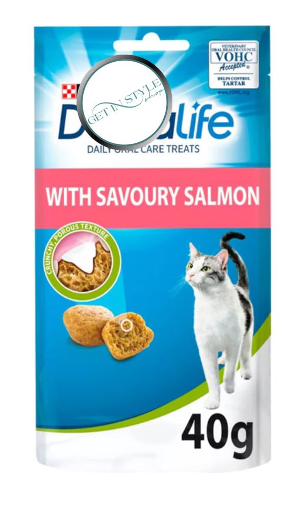 2x 40g Dental Treats for Cats Savory Salmon And Tasty Chicken - Bundled by GetInStyle Shop, 40 g (Pack of 2) - Image 3