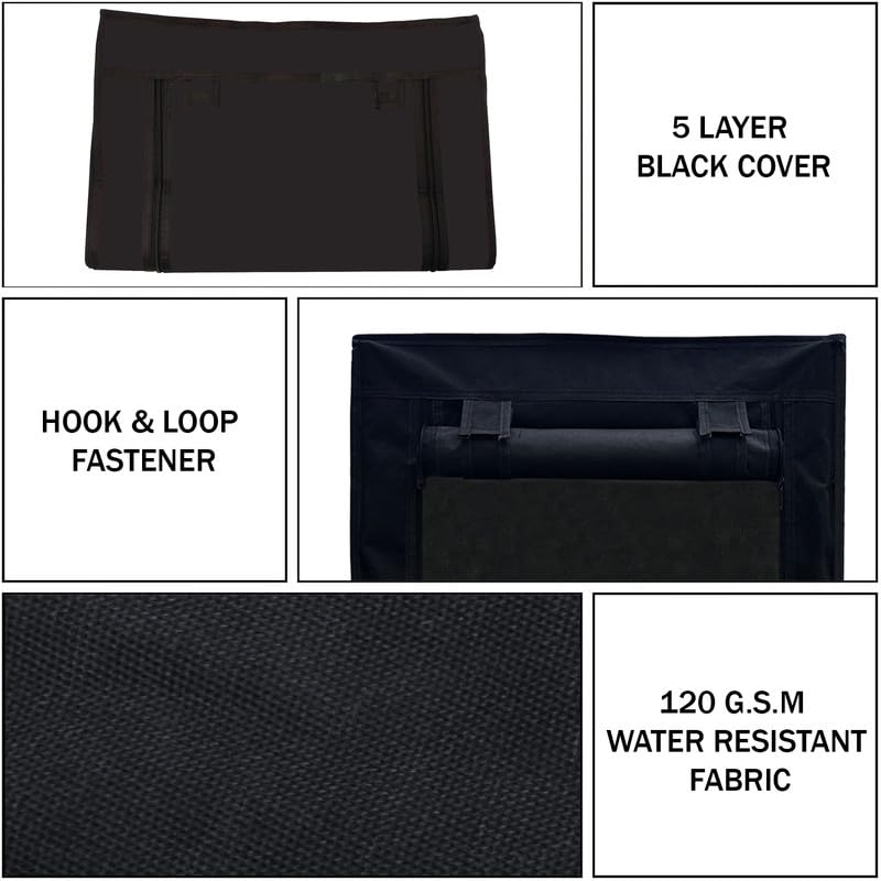 Image of Cover for Shoe Rack Home Only for 5-Layer Portable Foldable Shoe Stand Non Woven Zipper Fabric Cover Black