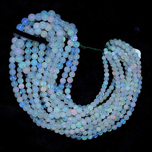 Opale éthiopienne naturelle : perles rondes lisses haut de gamme pour bijoux de luxe
