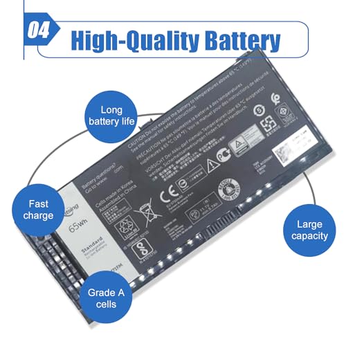 Image of N71FM Battery Compatible with Dell Precision M4600 M4700 M4800 M6600 M6700 M6800 Series Notebook PG6RC FJJ4W T3NT1 11.1V 65Wh /5700mAh 6-Cell